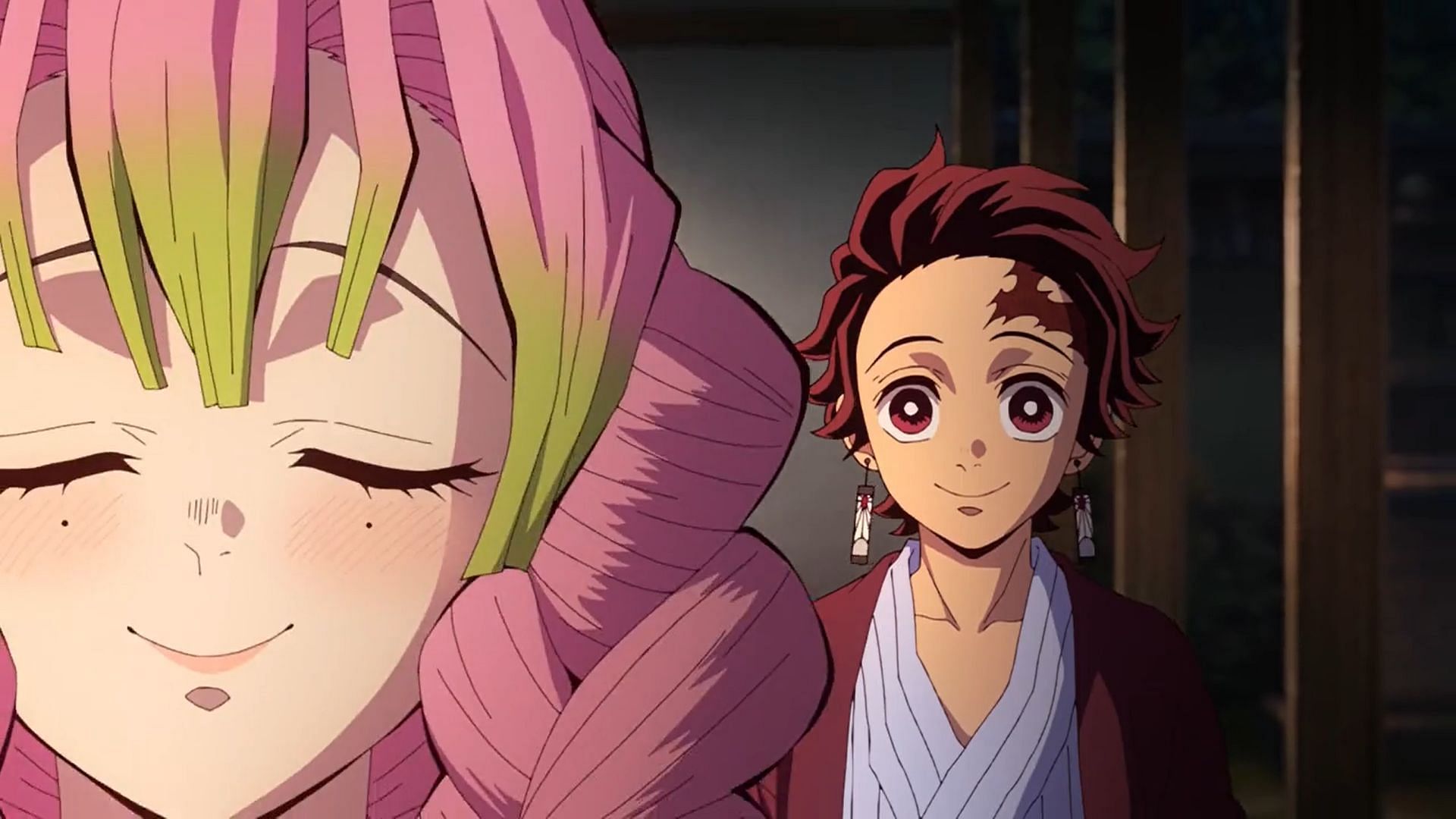 Mitsuri Kanorji and Kamado Tanjiro as seen in Demon Slayer season 3 (Image via Ufotable)